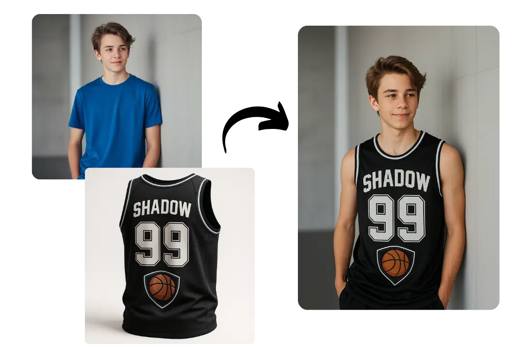 AI Clothes Changer for Virtual Jersey Try-On