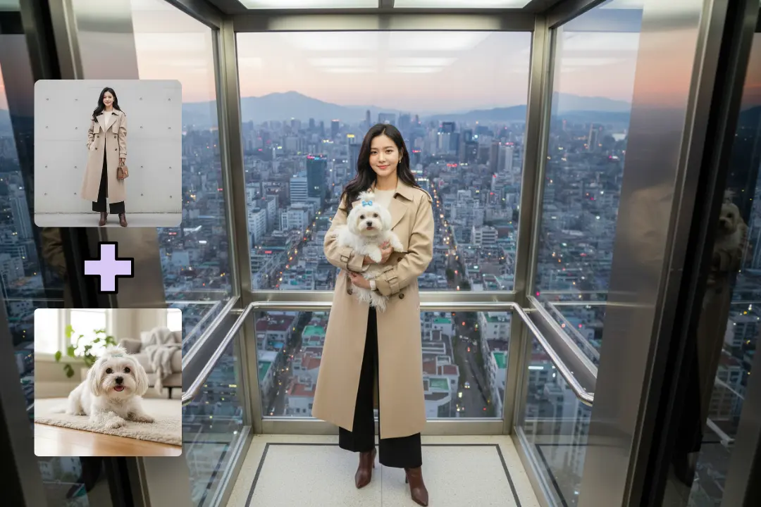 Combine People, Pets & Characters in One Elevator Shot