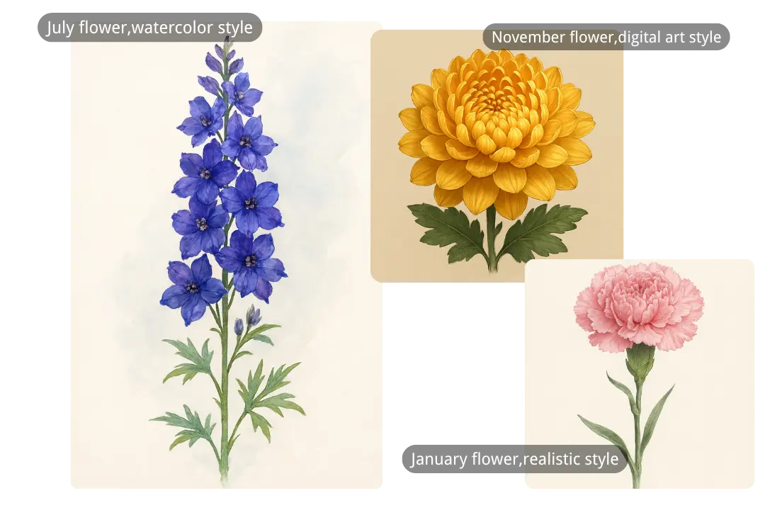 Effortless Birth Flower Bouquet Creation with AI for Family Gatherings