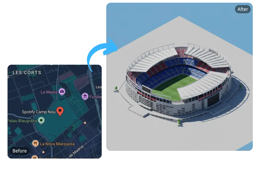 Transform Satellite and Drone Views into Isometric Maps