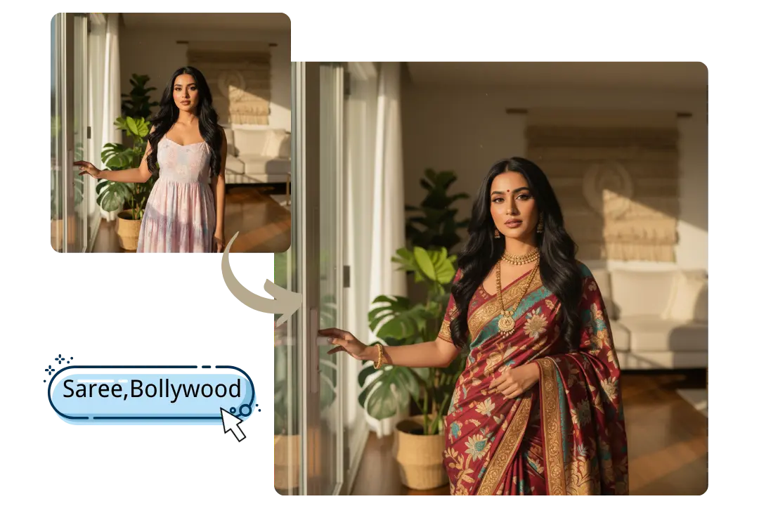 Gemini AI Retro Saree Generator for Cultural Elegance