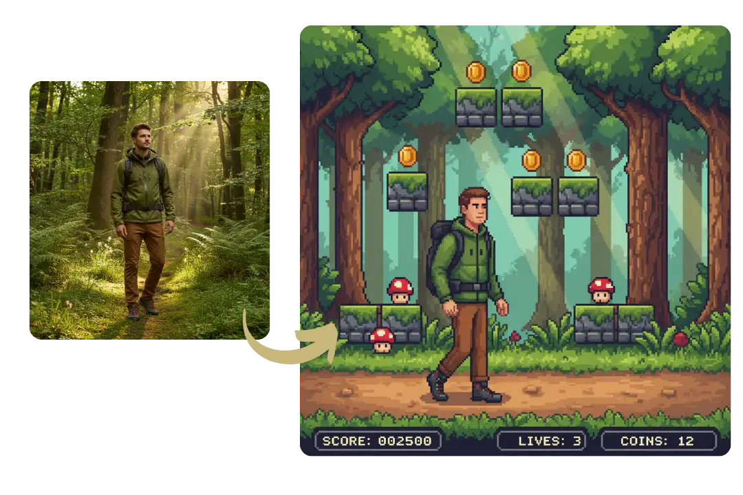 AI 16-Bit 2D Character Generator from Photos