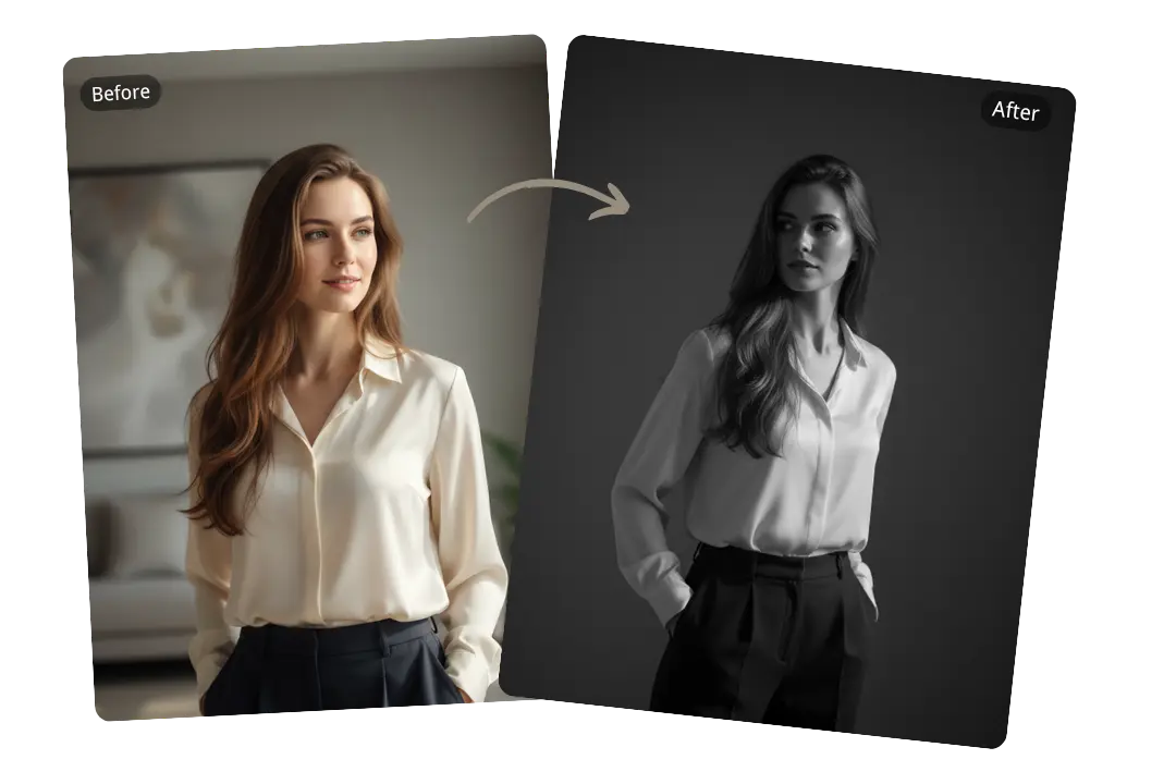 Black-and-White Cinematic Portraits with Identity Consistency