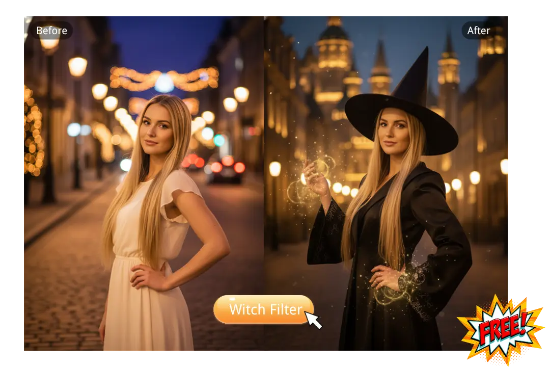 Stunning HD Witch Filter Results for Halloween, Cosplay & Viral Trends