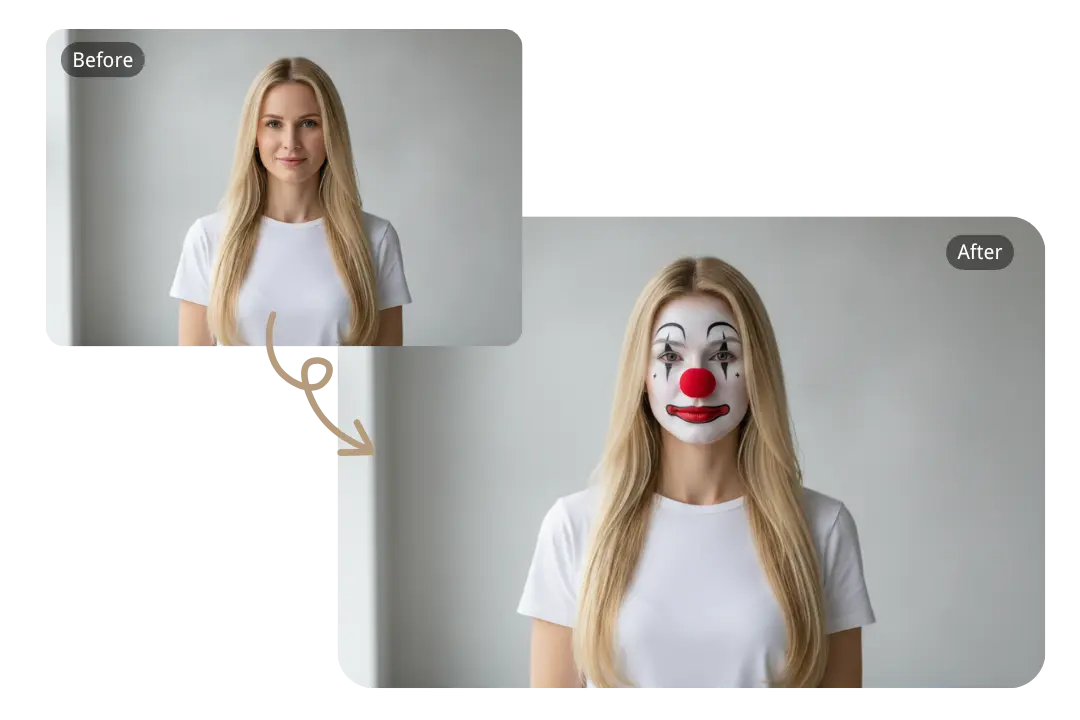 Instantly Transform Your Selfie with AI Clown Filter