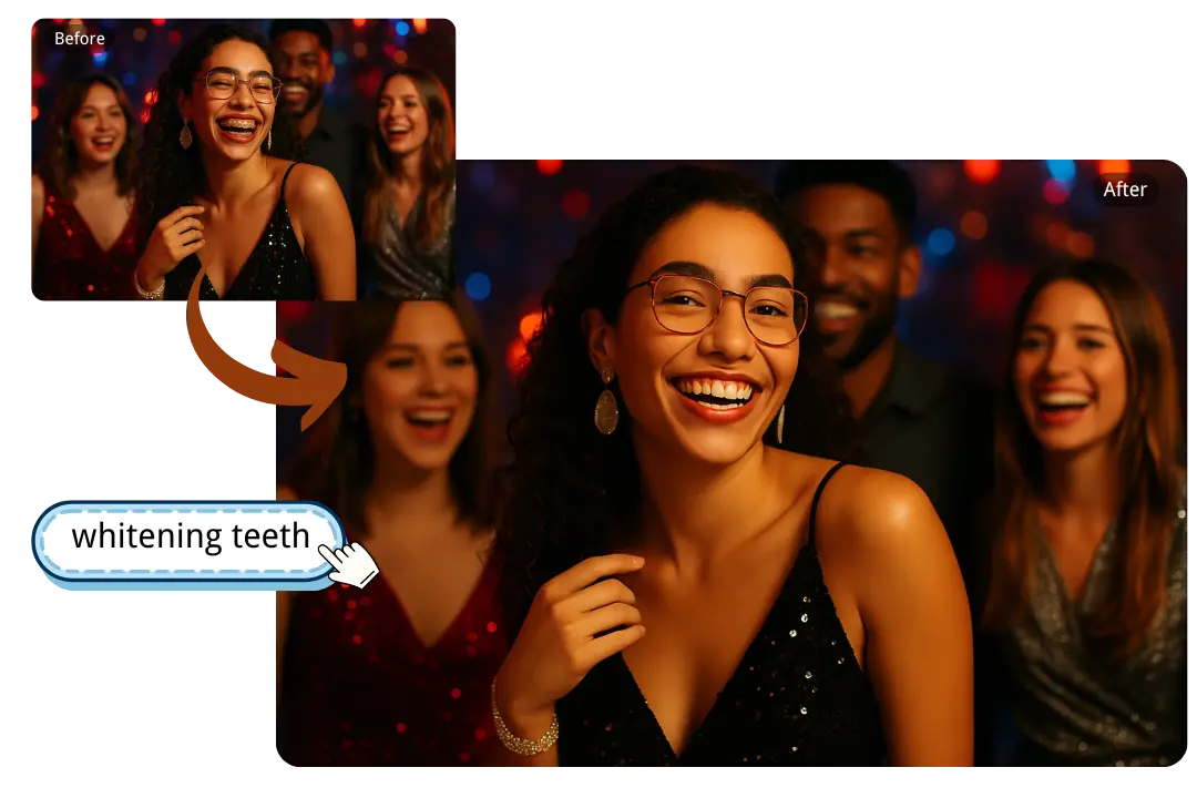 Remove Braces with AI Teeth Fixer in Event Photos
