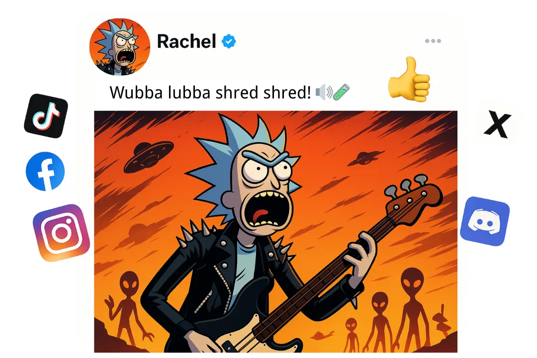 Share Rick and Morty-Style Content on Social Media
