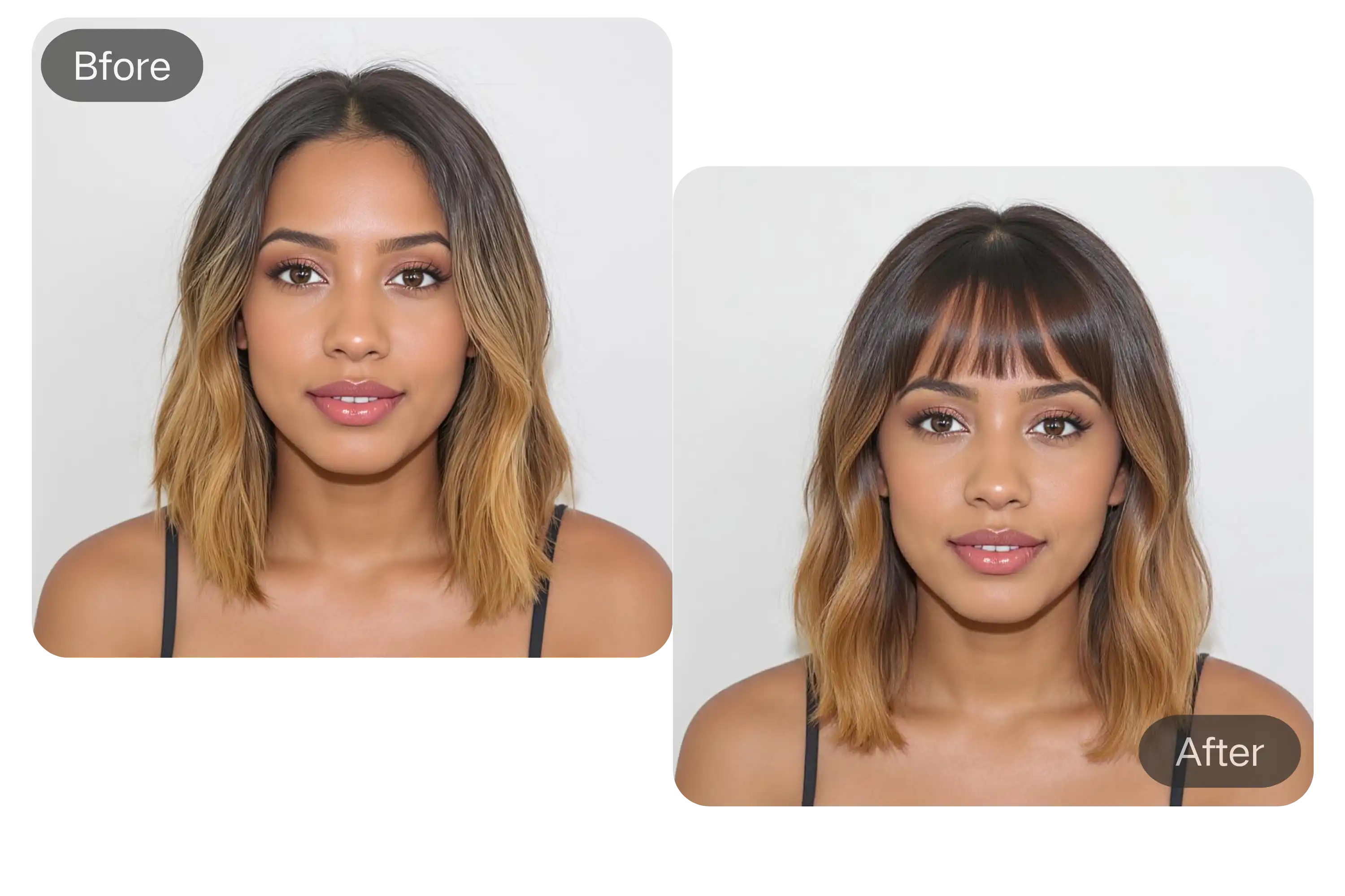 AI Facial Recognition for Seamless Bangs Placement