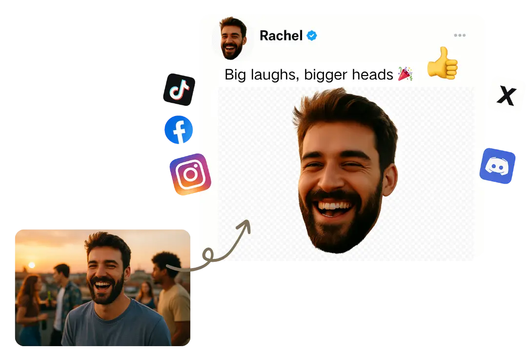 Instant Big Head Cutouts with Precision AI