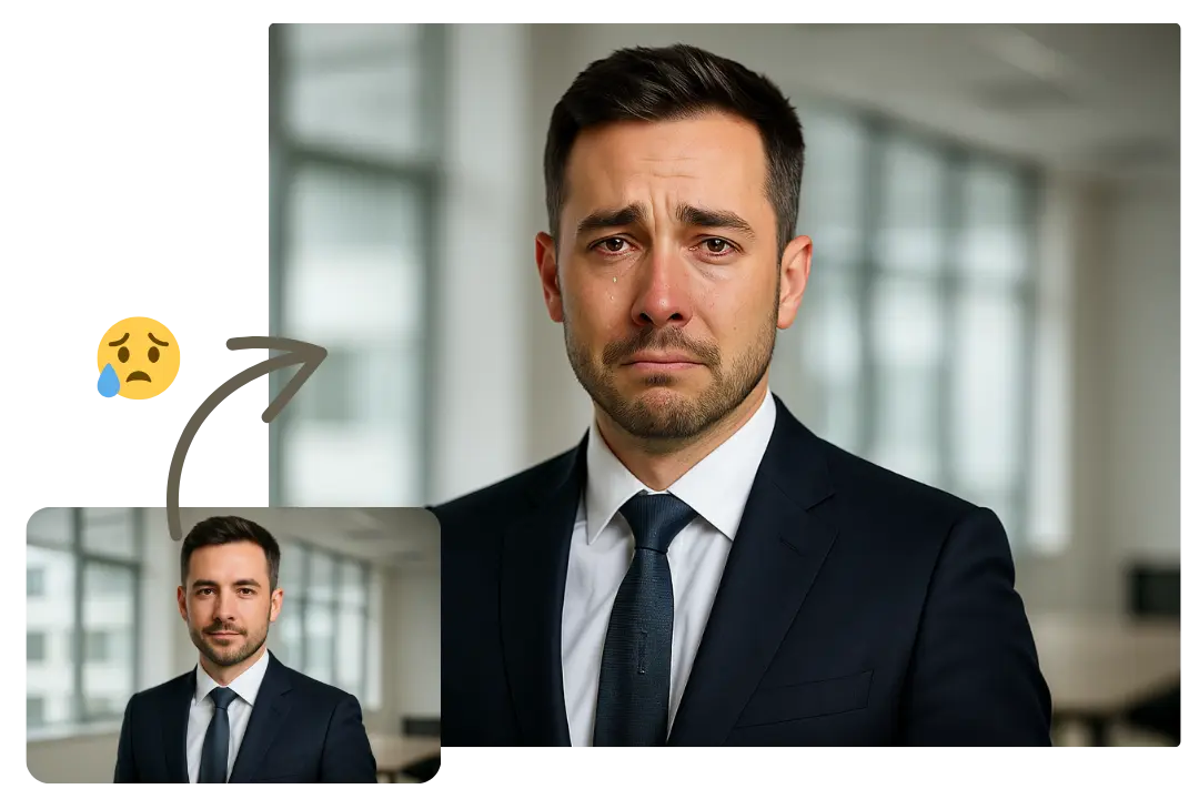 Realistic AI Cry Filter for Emotional Photo Edits