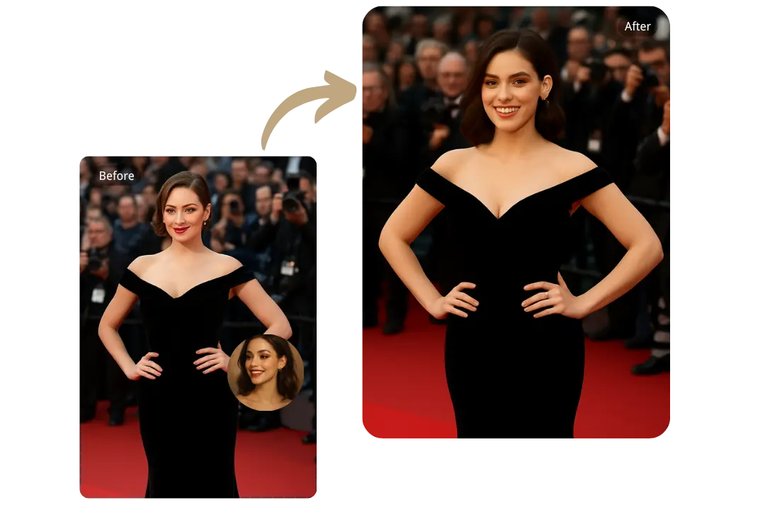 Body Switch with Celebrities Using Face Swap