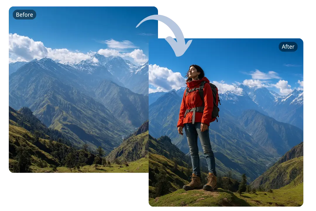Add Person to Photos with Scenic Backgrounds