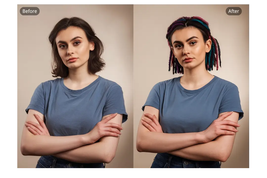 Customizable Dreadlocks Hairstyles with AI Dreads Hair Filter for Personal Style Exploration