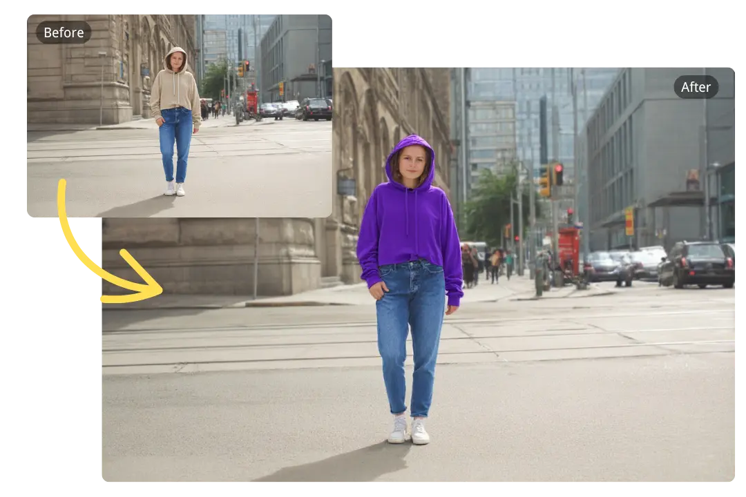 Text-Prompt Outfit Recolor with Our AI Clothes Color Changer